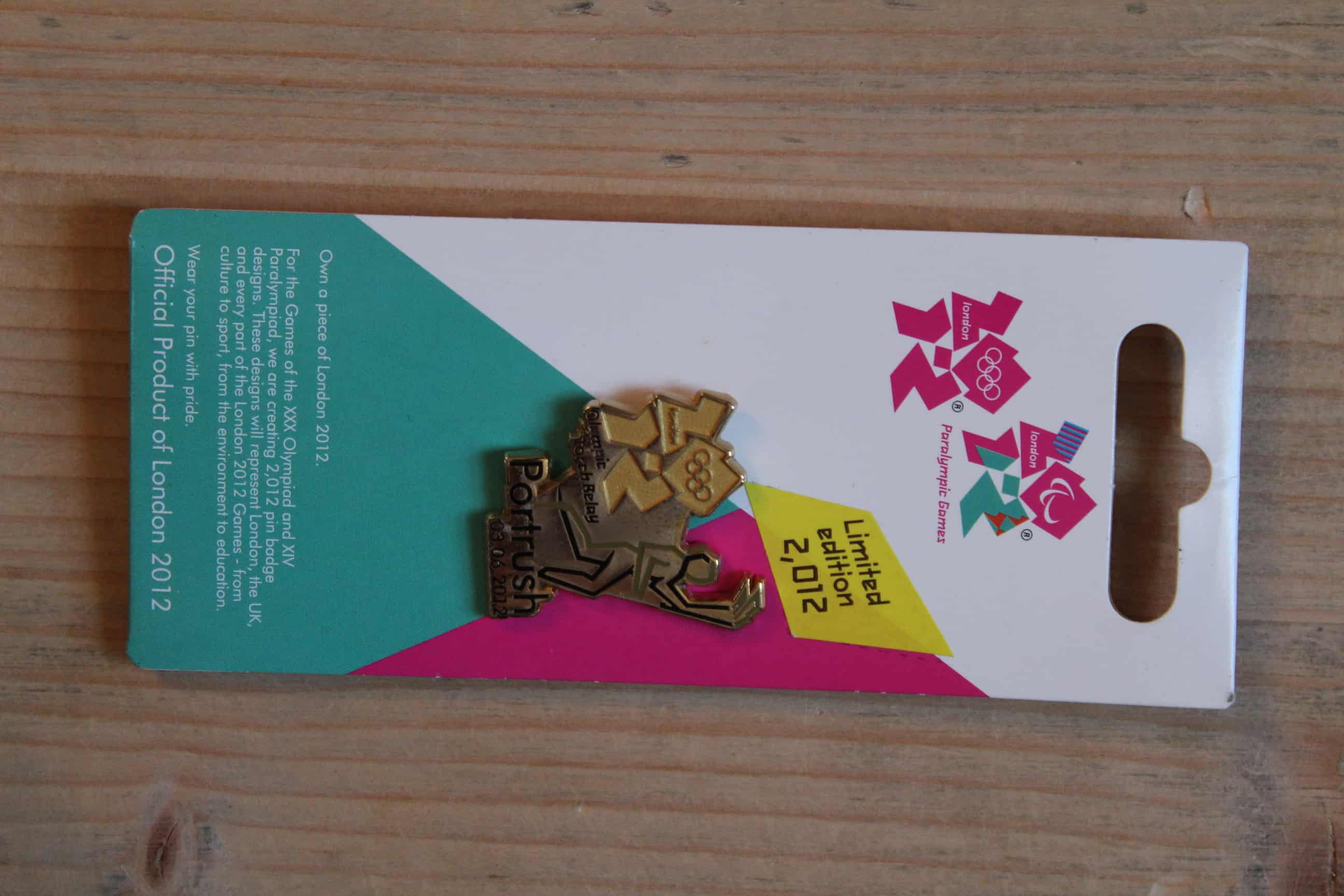 2012 LONDON OLYMPICS TORCH RELAY (PORTRUSH) PIN BADGE